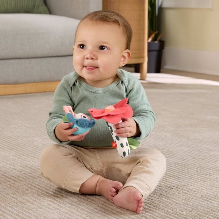 Fisher-Price, Planet Friends, Albinuta harnica si floarea zornaitoare, jucarie senzoriala