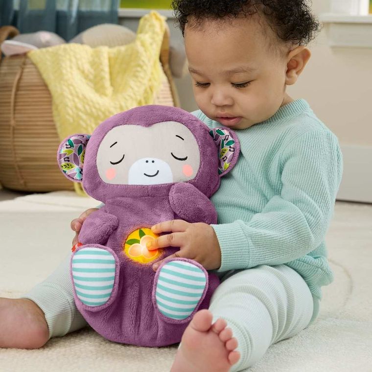 Fisher-Price, Purple Monkey, jucarie muzicala portabila din plus