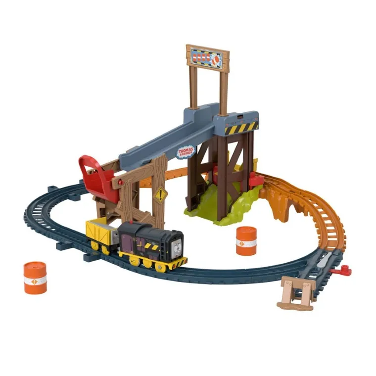 Fisher-Price, Thomas & Friends, Diesel's Lift & Load Construction Set, set de joaca cu locomotiva