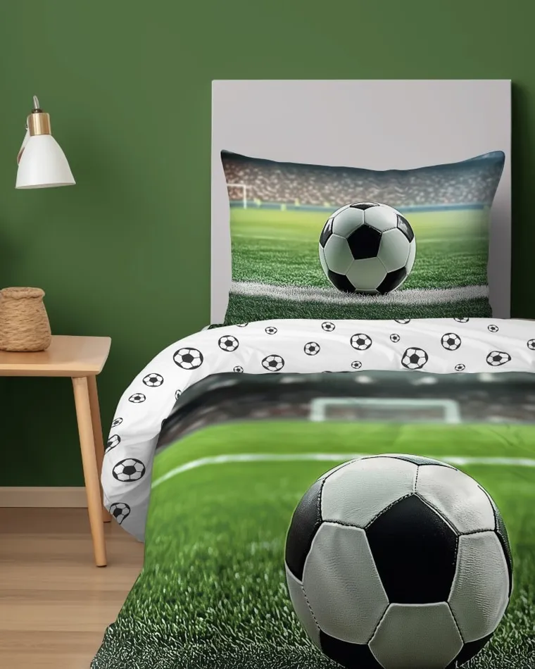 Fotbal, set lenjerie de pat single, 140-200 cm
