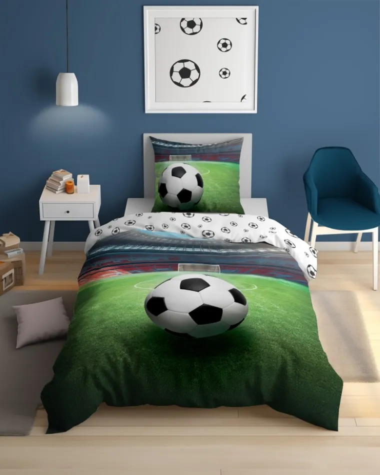 Fotbal, set lenjerie de pat single, 160-200 cm