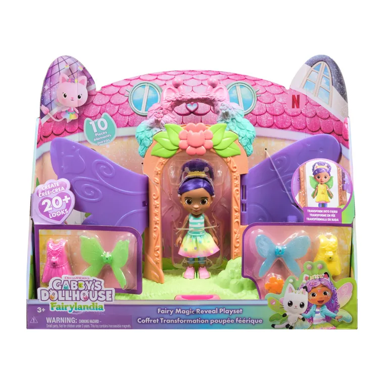 Gabby's Dollhouse, Fairy Magic Reveal Playset, set de papusa Gabby