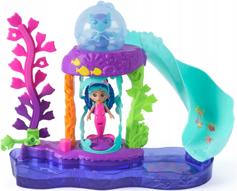 Gabby's Dollhouse Movie, MerCat's Colorful Kitty Aquarium, set de joaca cu 2 figurine