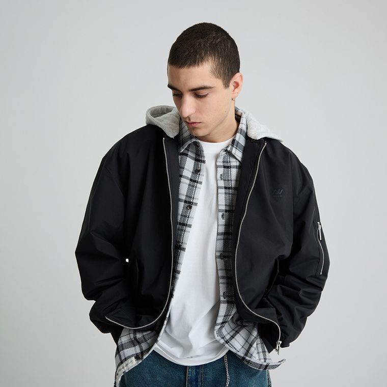 Geaca de tranzitie bomber cu gluga detasabila unisex NOWEAR