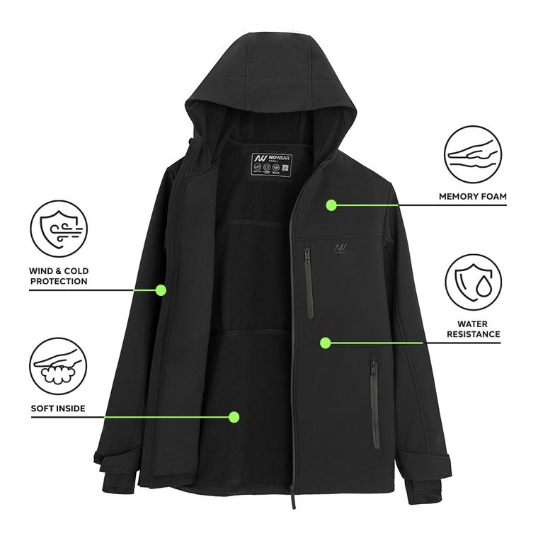 Geaca softshell oversize cu strat memory foam NOWEAR