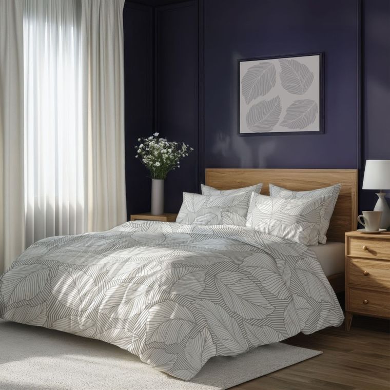 Gusto, Frunze, set lenjerie de pat single, din bumbac, 140-200 cm