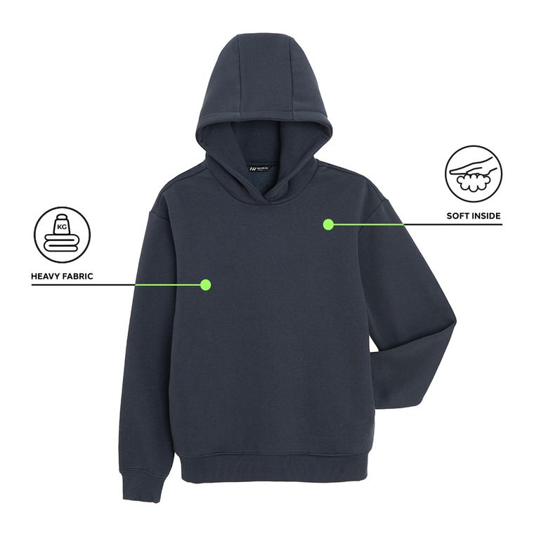 Hanorac basic bleumarin cu croiala oversize NOWEAR
