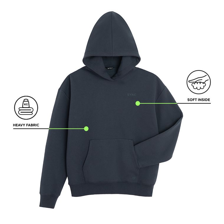 Hanorac bleumarin cu croiala oversize NOWEAR