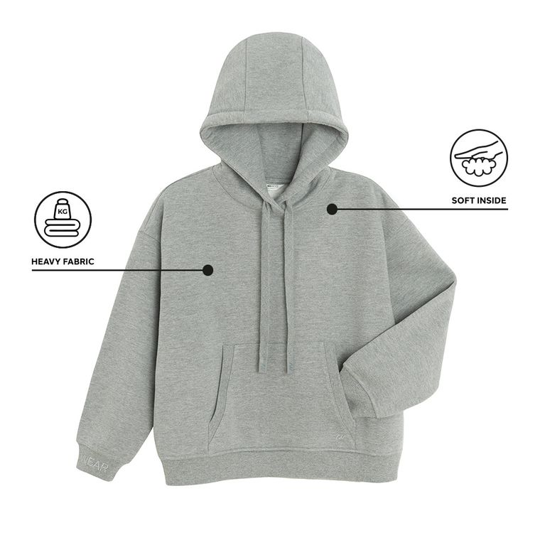 Hanorac gri cu croiala oversize NOWEAR