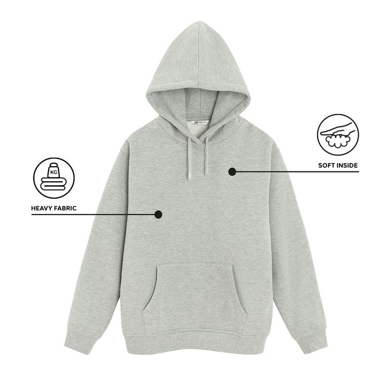 Hanorac oversize gri unisex NOWEAR