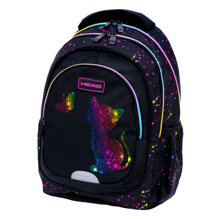 Head, Golden Effect, rucsac pentru scoala, cu 3 compartimente, Rainbow Kitty