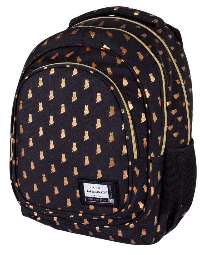 Head, rucsac pentru scoala cu 3 compartimente, Golden Kitty
