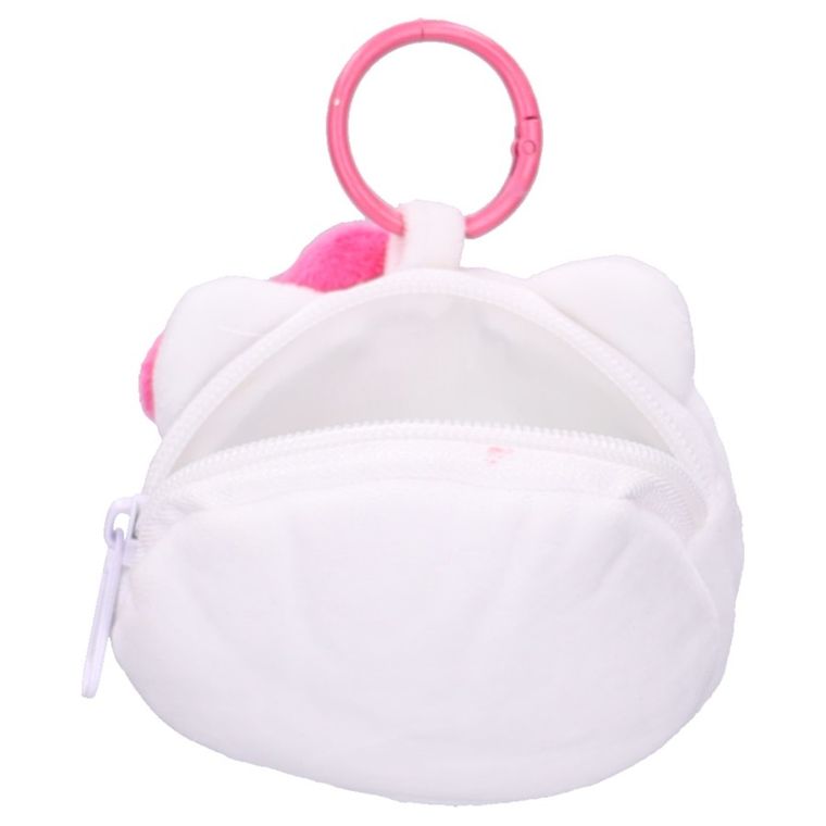 Hello Kitty, Plushie Pals, breloc de plus cu buzunar, alb