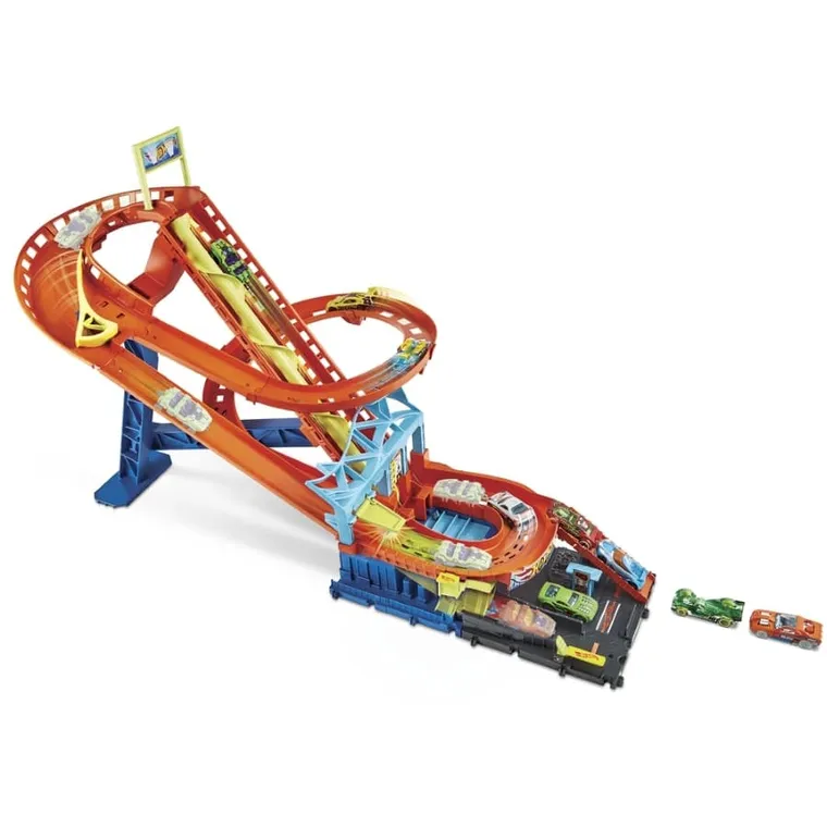 Hot Wheels City, Roller Coaster Rally, set de joaca cu 5 masini