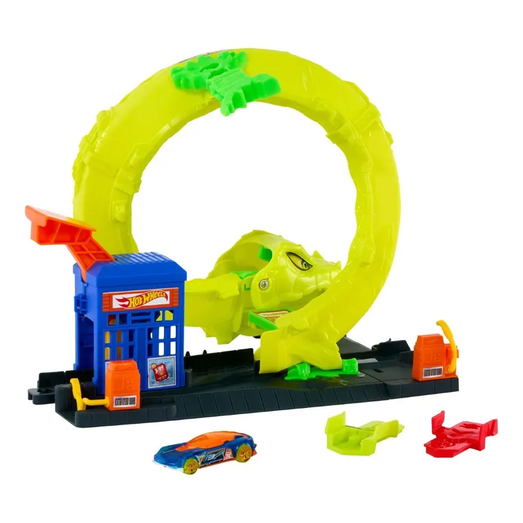 Hot Wheels, City, Snake Spiral Attack, set de joaca cu masina