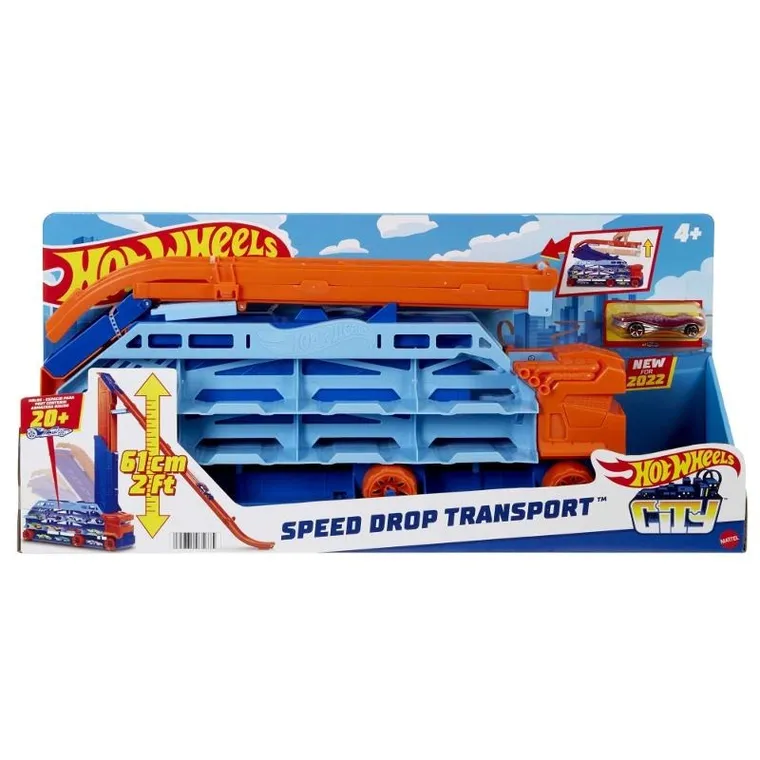 Hot Wheels City, Speed Drop Transport, transportator, set de joaca