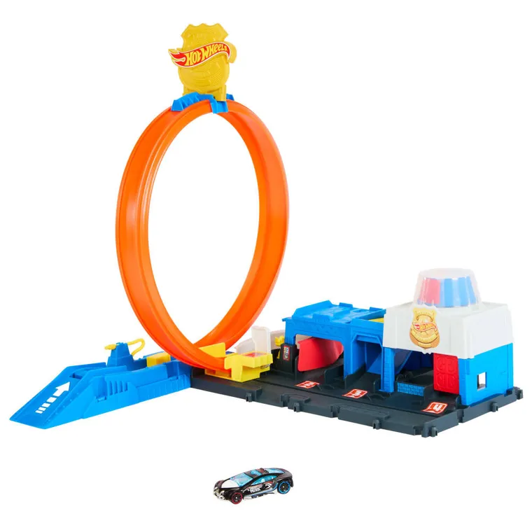 Hot Wheels City, Super Police Station, set de joaca cu masina