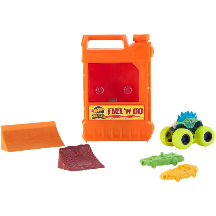 Hot Wheels, Monster Trucks, Fuel 'n Go, set de joaca cu masina