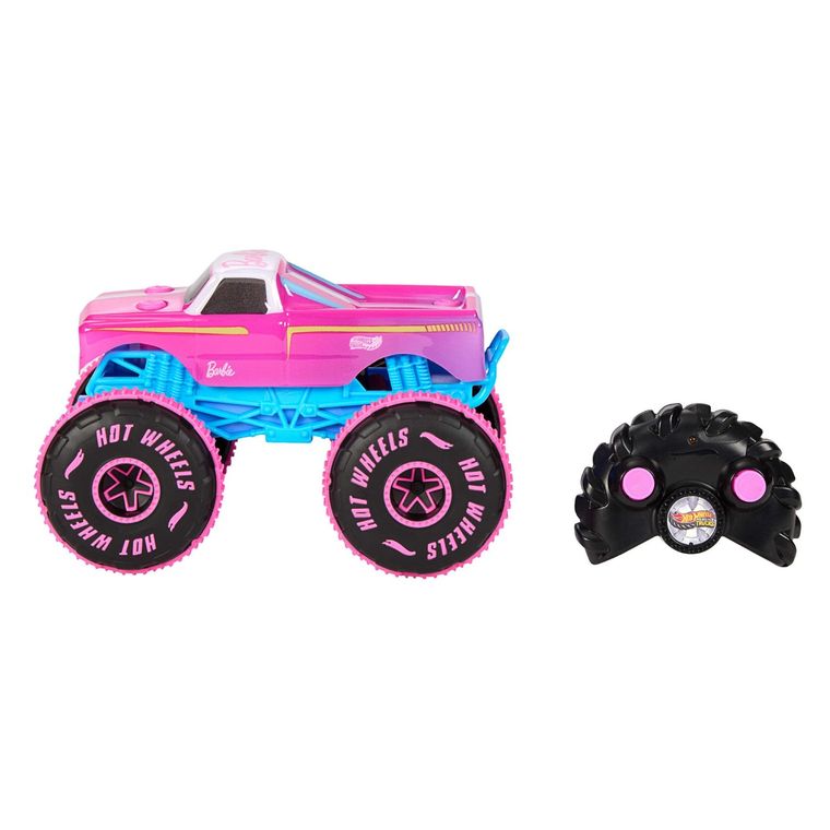 Hot Wheels, Monster Trucks RC Barbie, masina cu telecomanda, scara 1:24
