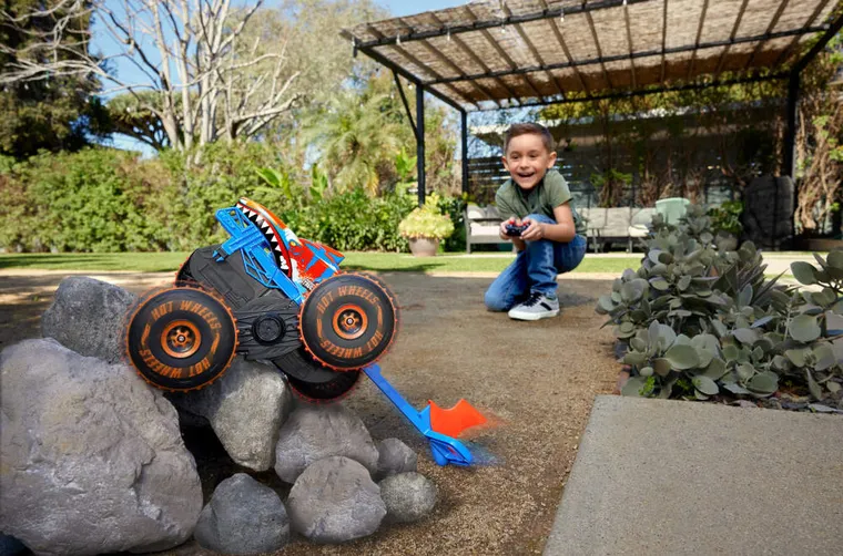 Hot Wheels, Monster Trucks, Tiger Shark, masina cu telecomanda