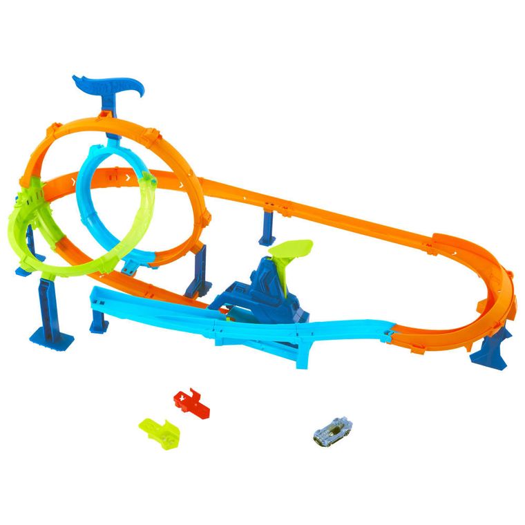Hot Wheels, Stunt Tracks, Rapin Launch Cyclone, set de joaca cu masina