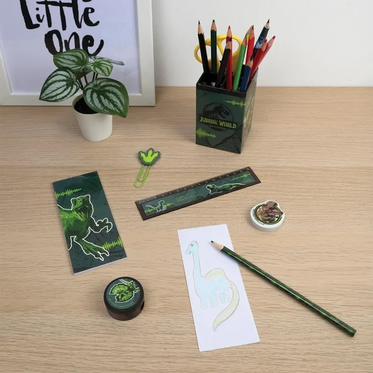 Jurassic World, Cutie cu rechizite scolare, 7 elemente