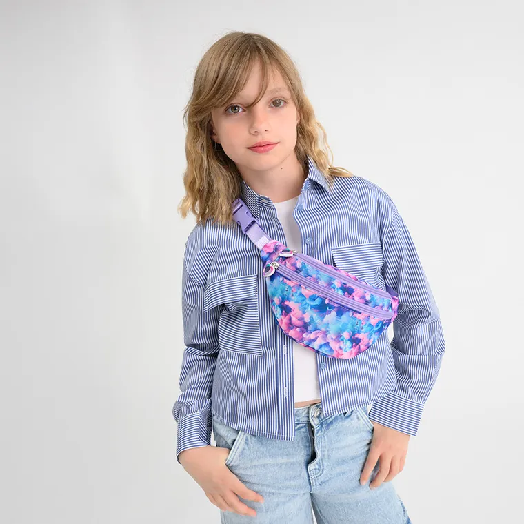 Kayokki, borseta, geanta de sold, nori albastri-roz