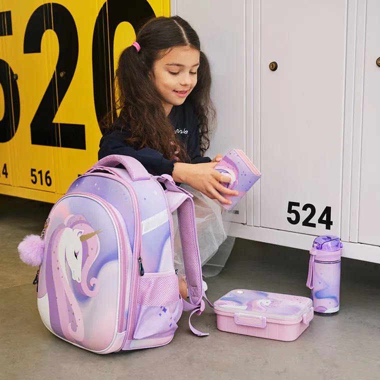 Kayokki, ghiozdan, 1 compartiment, unicorn, violet