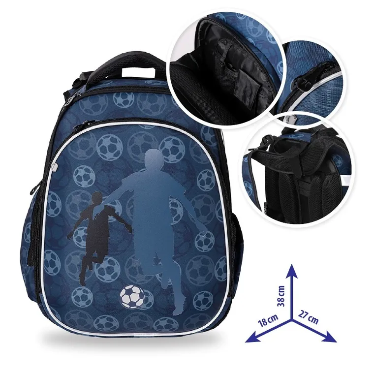 Kayokki, rucsac pentru scoala cu 1 compartiment, fotbal