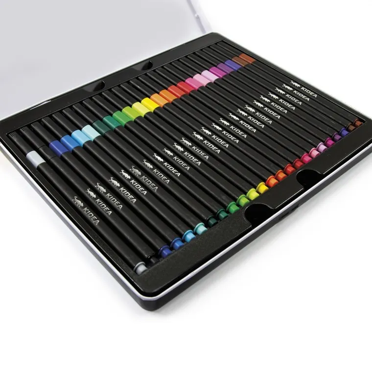 Kidea, carioci intr-o cutie metalica, 24 culori