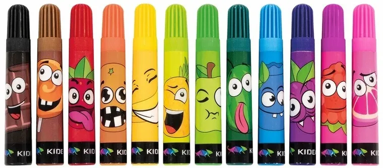 Kidea, set de markere, parfumat, 12 culori