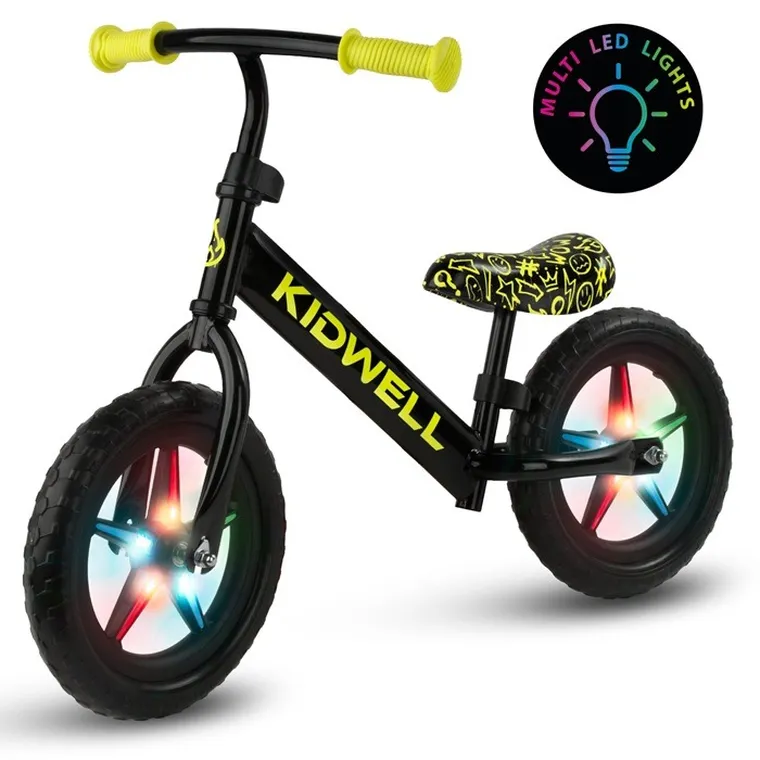 Kidwell, Rebel LED, bicicleta fara pedale, negru-galben