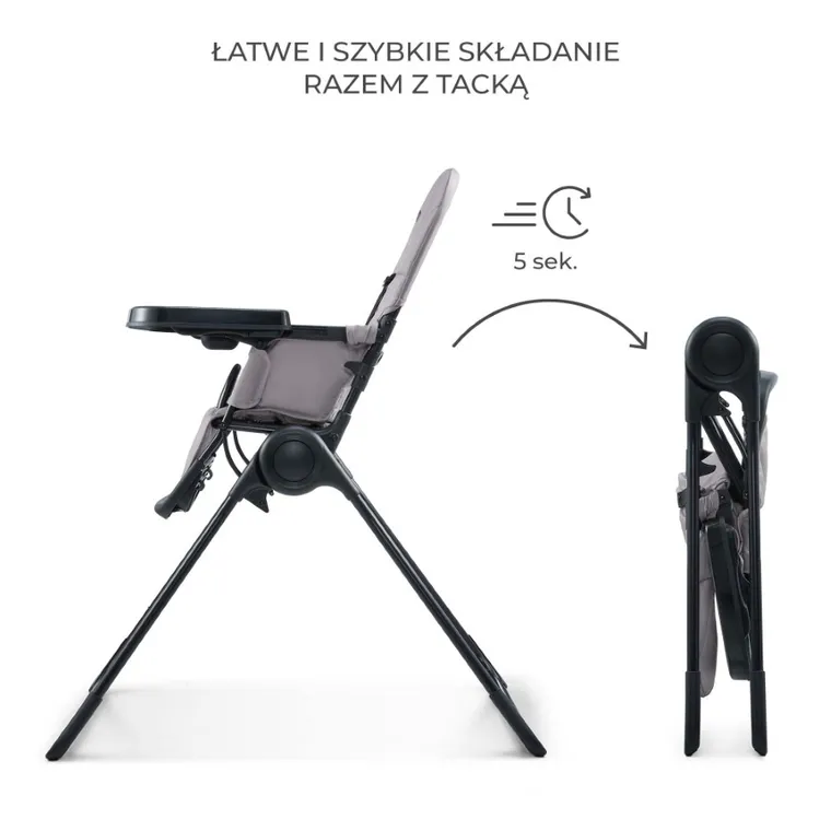 Kinderkraft, Binci, scaun inalt, grey