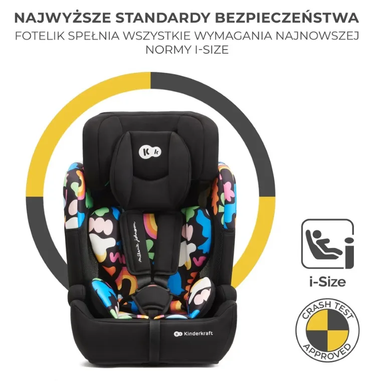 Kinderkraft, Comfort Up, I-size, scaun auto, 76-150 cm, Happy Shapes