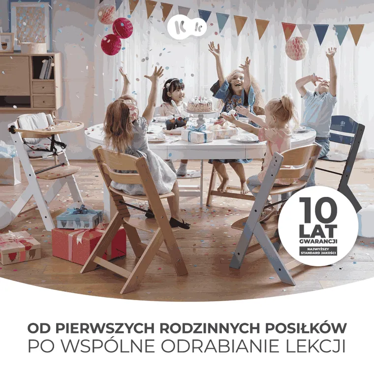 Kinderkraft, Enock, scaun pentru hranire copii 3in1, gri