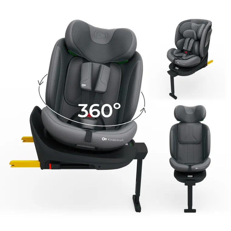 Kinderkraft, I-360 2 Plus, scaun auto, i-Size, gri, 40-150 cm
