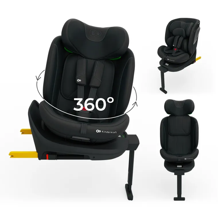 Kinderkraft, I-360 2 Plus, scaun auto, i-Size, negru, 40-150 cm