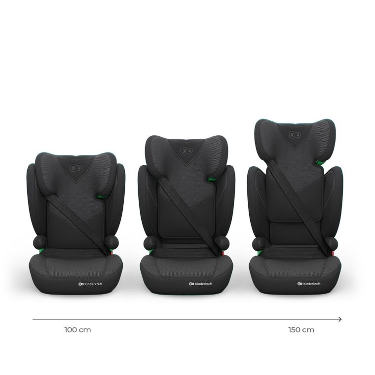 Kinderkraft, Junior Fix 2 Plus, i-Size, scaun auto, black, 100-150 cm