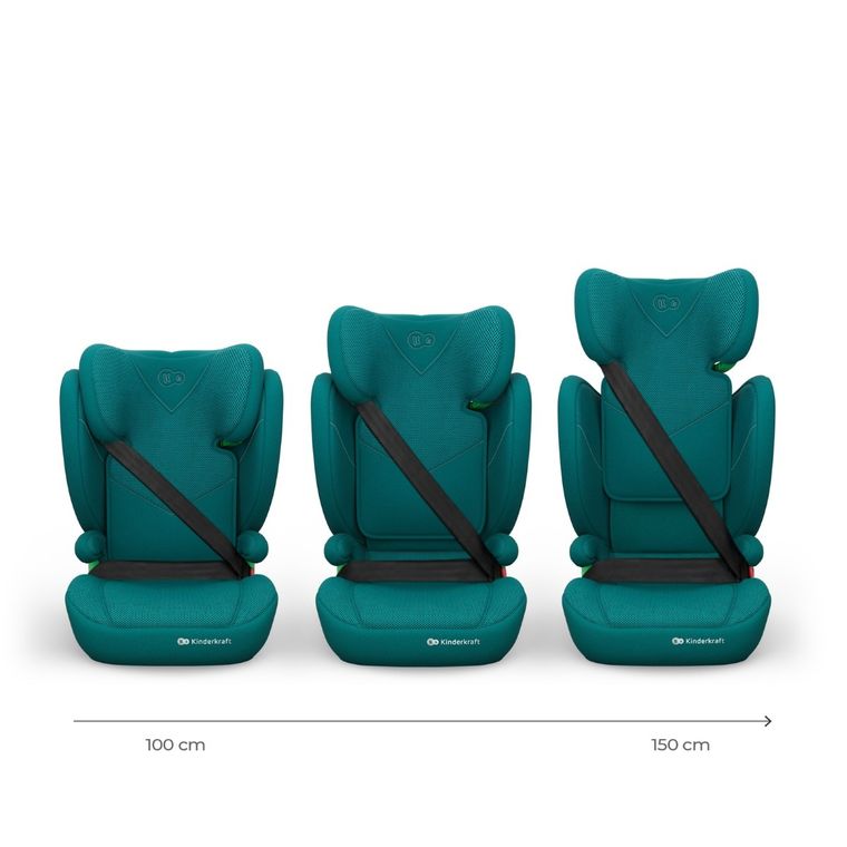 Kinderkraft, Junior Fix 2 Plus, i-Size, scaun auto, green, 100-150 cm