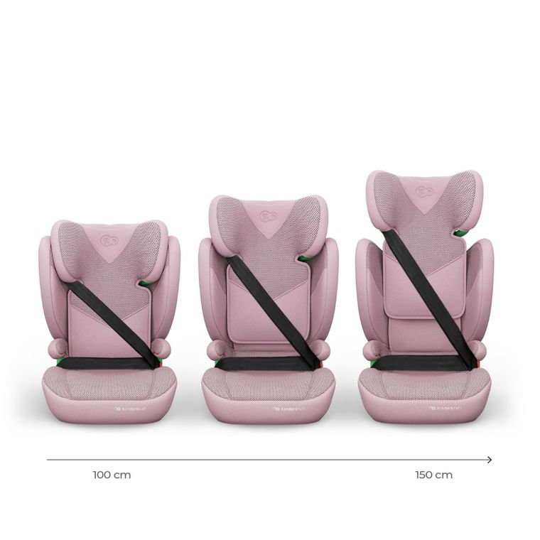 Kinderkraft, Junior Fix 2 Plus, i-Size, scaun auto, pink, 100-150 cm