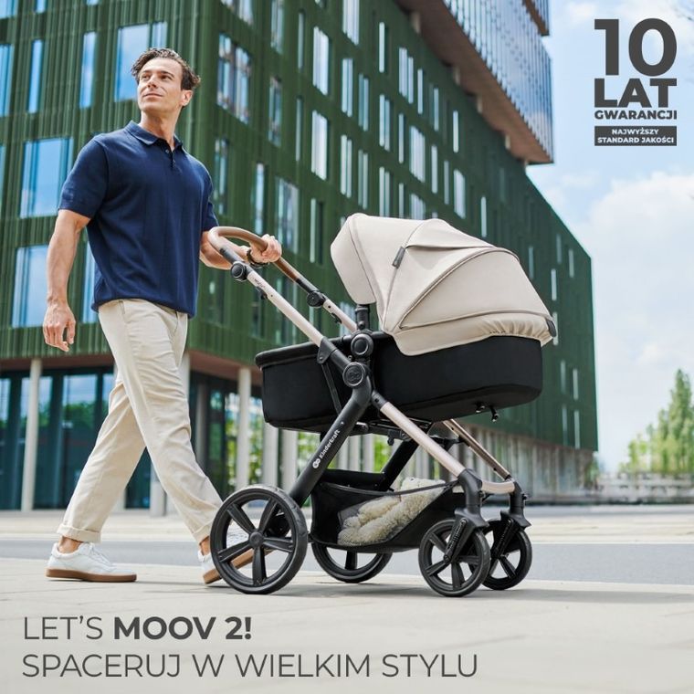 Kinderkraft, Moov 2, Air Wheels, carucior multifunctional 4in1, Sand Beige