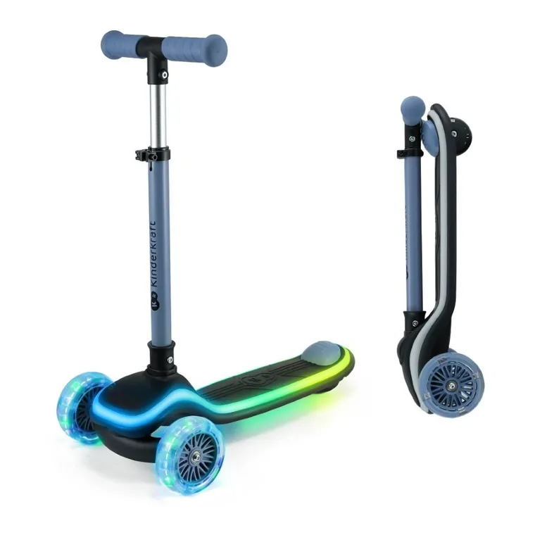 Kinderkraft, Raket, trotineta cu 3 roti LED, Blue