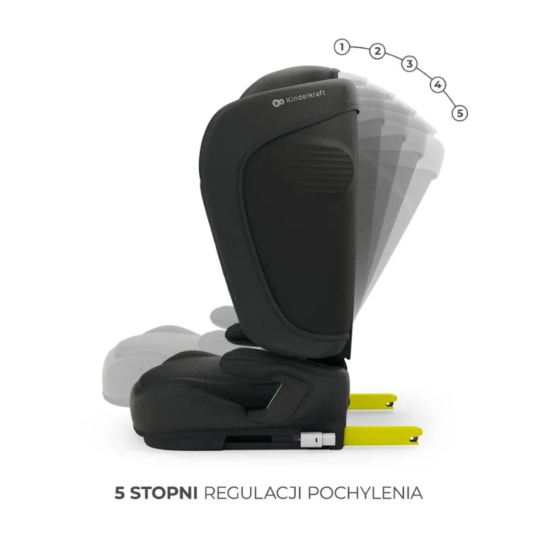 Kinderkraft, Unity 2, I-Size, scaun auto, Black, 100-150 cm, 15-36 kg