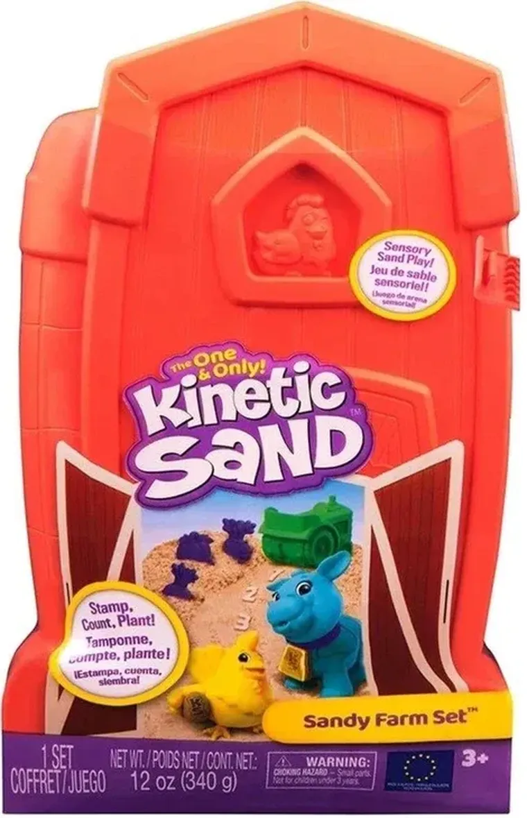 Kinetic Sand, Sandy Farm, set de joaca cu nisip kinetic si accesorii