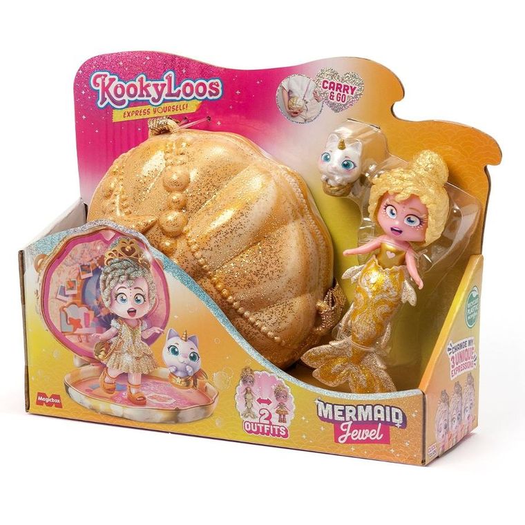 KookyLoos, Kooky Mermaids, Jewel, mini papusa sirena, set de joaca