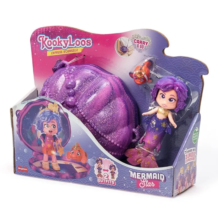KookyLoos, Kooky Mermaids, Star, mini papusa sirena, set de joaca