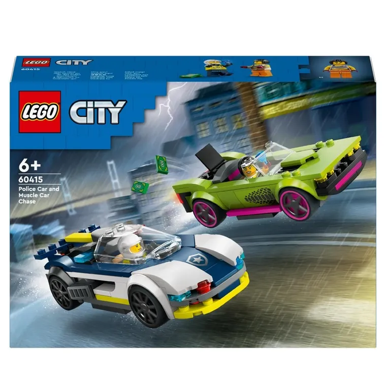 LEGO City, Urmarire cu masina de politie si masina puternica, 60415