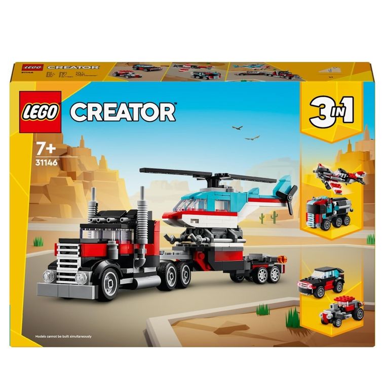 LEGO Creator, Camioneta-platforma cu elicopter, 31146