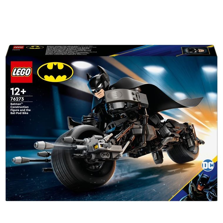 LEGO DC Batman, Figurina de constructie Batman si motocicleta Bat-Pod, 76273