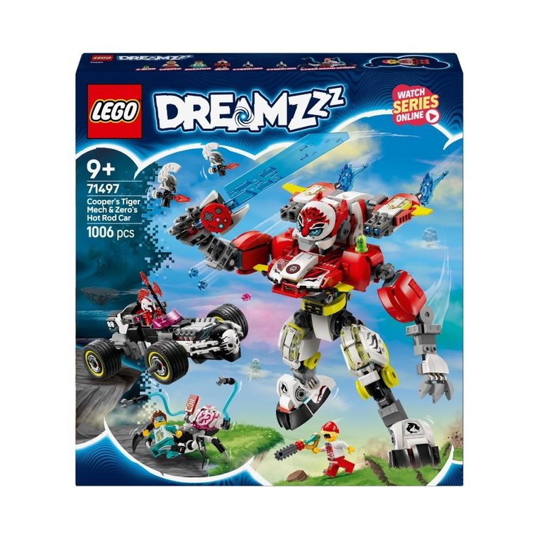 LEGO DREAMZzz, Robotul tigru al lui Cooper si masina hot rod a lui Zero, 71497